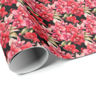 Papier Cadeau Orchidées rouges