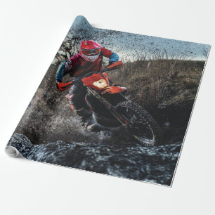 Papier Cadeau oreiller de jet de motard de cross