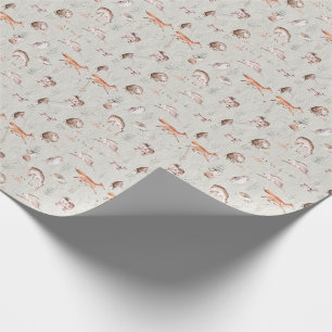 Papier Cadeau Oreillers de forêt de bois aquarelle Scandinave