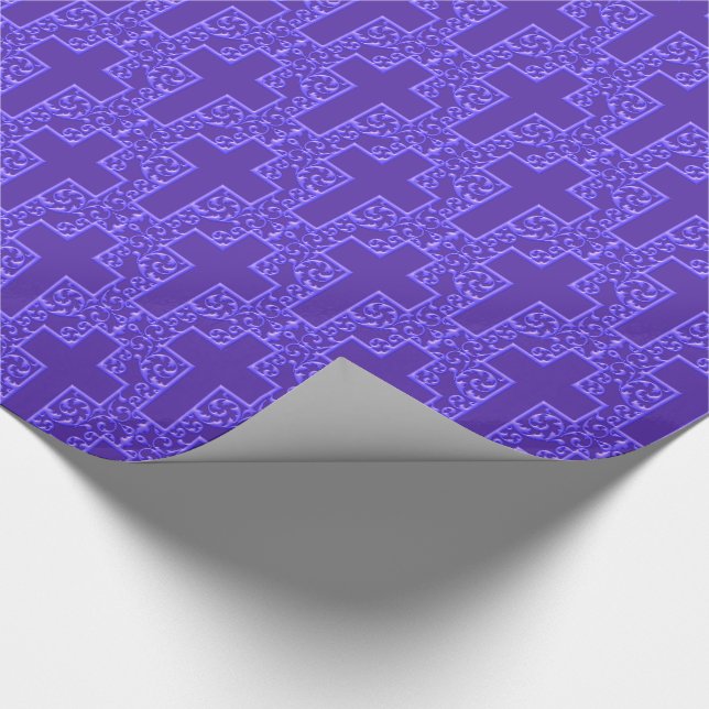 Papier Cadeau Ornat Cross-9-Purple (Coin)