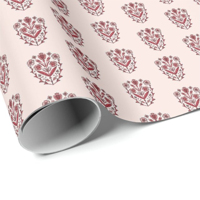 Papier Cadeau Ornate Floral Wrapping Paper (Coin rond)
