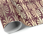 Papier Cadeau Ornement Art Déco Black Gold Sepia Bourgogne Rouge<br><div class="desc">florenceK classique chic wrap florenceK design</div>