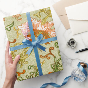 Papier Cadeau Ornement Chinois Vintage Fleurs Jones