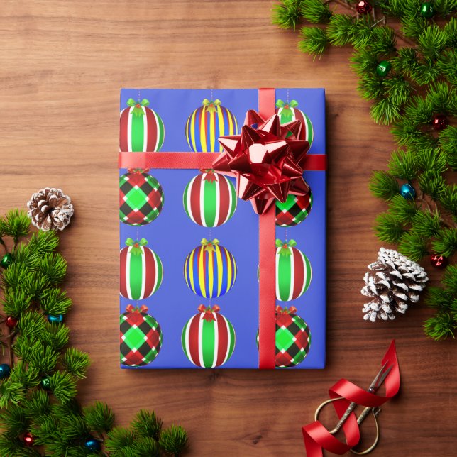 Papier Cadeau Ornement Coloré de Noël (Cadeau de vacances)