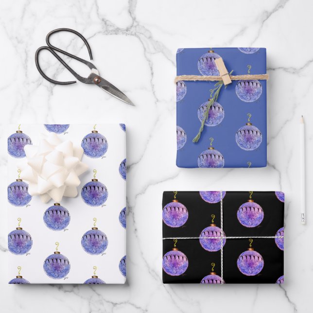 Papier Cadeau - Ornement d'Arbre Antique (Recto)