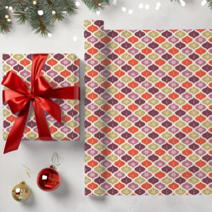 Papier Cadeau Ornement de flocon de neige du milieu du siècle