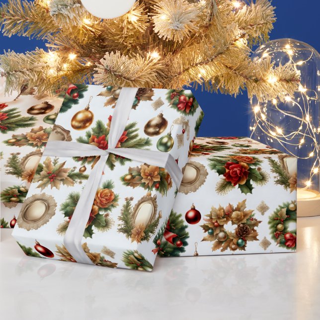 Papier Cadeau Ornement de Noël Décoratif (Vacances)