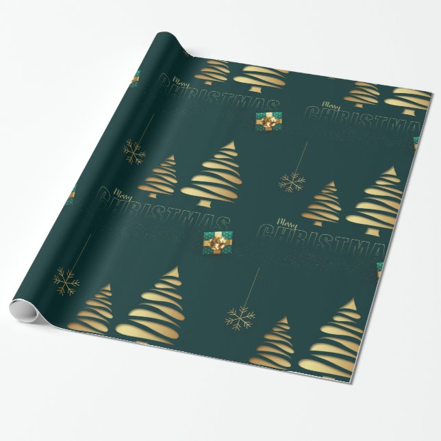 Papier Cadeau Ornement de Noël Décoratif (Déroulé)
