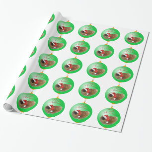 Papier Cadeau Ornement de Noël Pékinois