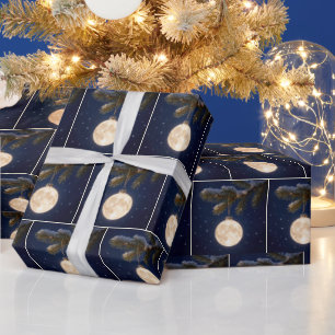 Papier Cadeau Ornement de Noël Pleine lune