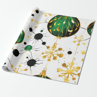 Papier Cadeau Ornement d'or Joie Noël envelopper