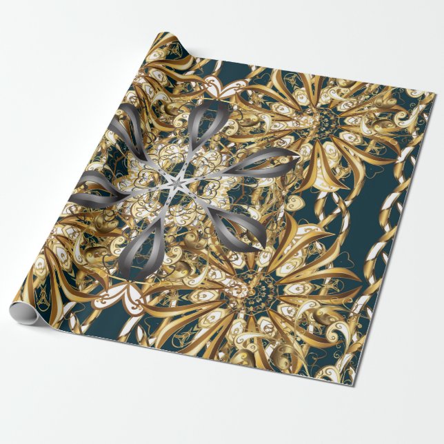 Papier Cadeau Ornement traditionnel. Classic vintage backg (Déroulé)
