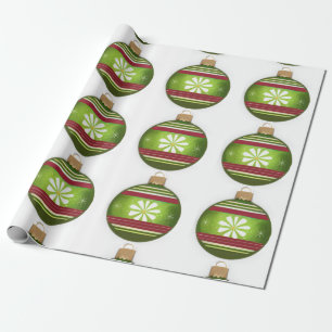 Papier Cadeau Ornement vert de Noël