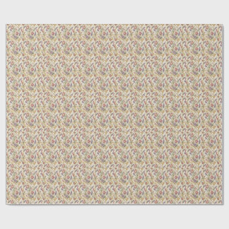 Papier Cadeau Ornemental Art Floral Ancien Motif de défilement F