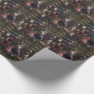 Papier Cadeau Ornements de Noël Cheval Rocheux Arbre