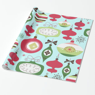 Papier Cadeau Ornements de Noël élégants de style art-déco