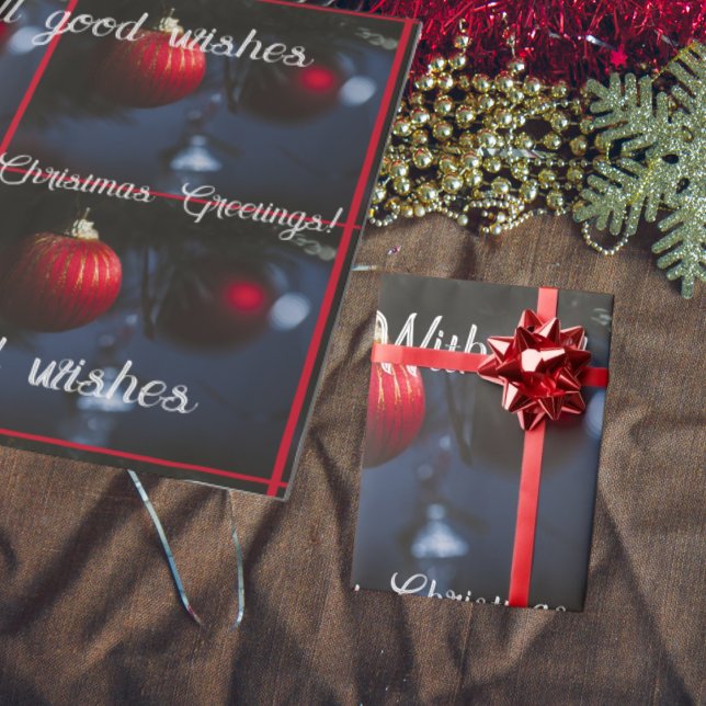 Papier Cadeau Ornements de Noël en glamour foncé (Créateur téléchargé)