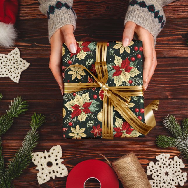 Papier Cadeau Ornements de Noël festifs Motif sans couture (Créateur téléchargé)