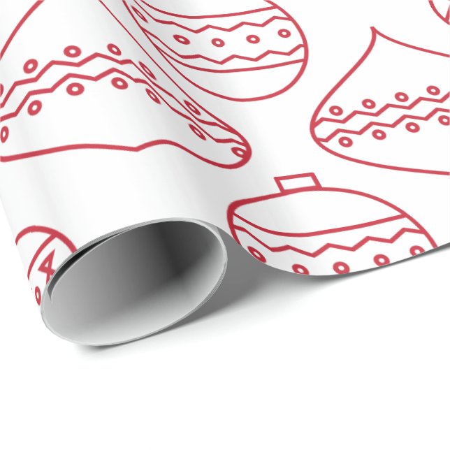 Papier Cadeau Ornements de vacances (Coin rond)