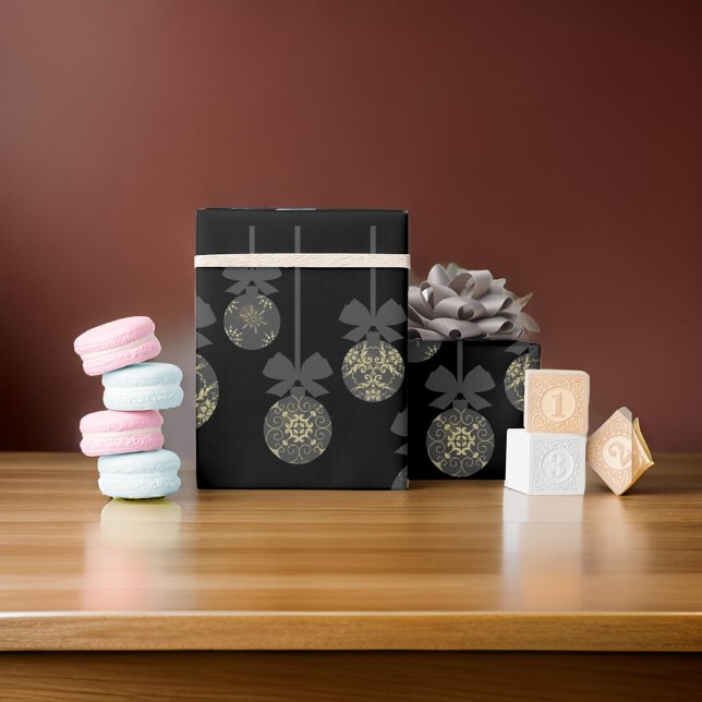 Papier Cadeau Ornements en ampoules grises Papier d'enveloppemen (Créateur téléchargé)