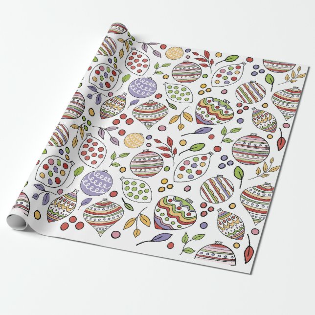 Papier Cadeau Ornements festifs (Déroulé)