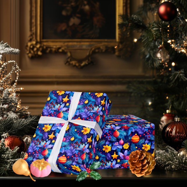 Papier Cadeau Ornements lumineux personnalisés et enveloppement  (Créateur téléchargé)