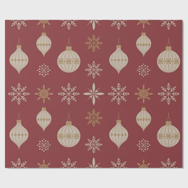 Papier Cadeau Ornements Vintage (Plat)