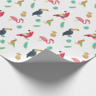 Papier cadeau ornithologique et ananas tropical