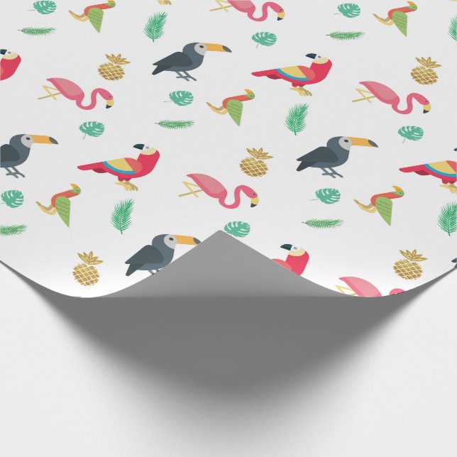 Papier cadeau ornithologique et ananas tropical (Coin)
