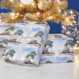 Papier Cadeau Ornithorynque sous un eucalyptus Joyeux Noël