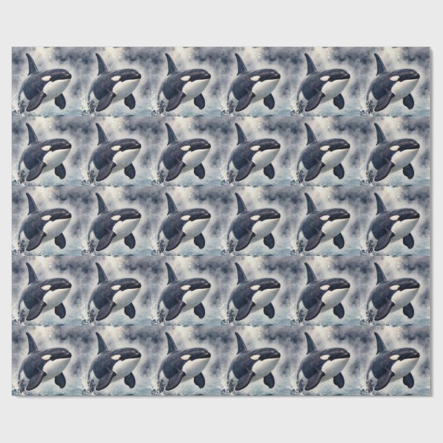 Papier Cadeau Orque Vagues orageuses (Plat)