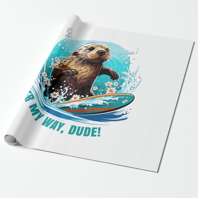 Papier Cadeau Otter 841 Surf Otter Elle Vole Surfboards Otte (Déroulé)