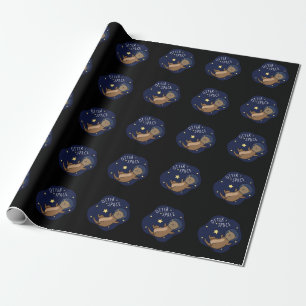 Papier Cadeau Otter, astronaute de Otter Pun Dark BG