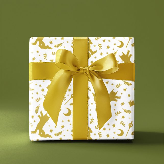 Papier Cadeau Où les choses sauvages Gold Floral Anniversaire Mo (Wrapped gift)