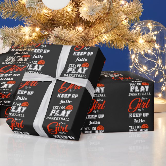 Papier Cadeau Oui Je Joue Au Basket Comme Une Fille (Vacances)