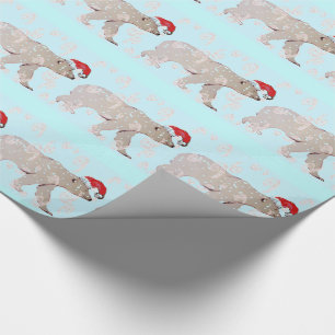 Papier Cadeau Ours blancs de Paisley Père Noël