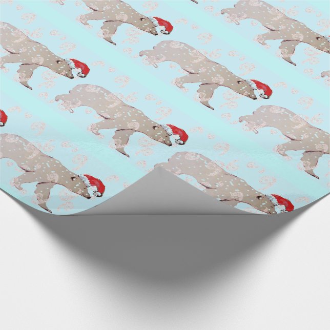 Papier Cadeau Ours blancs de Paisley Père Noël (Coin)