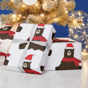 Papier Cadeau Ours Brown des vacances d'hiver