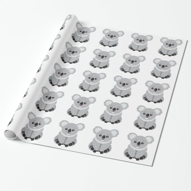 Papier Cadeau Ours de koala mignon (Déroulé)