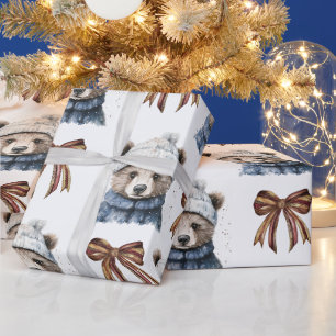 Papier cadeau Ours de Noël d'hiver