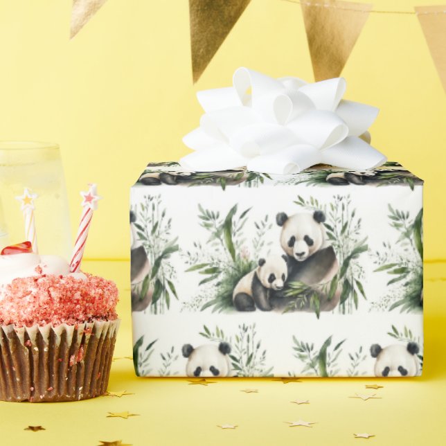 Papier Cadeau Ours De Panda Avec Cuisine (Fête d'anniversaire)