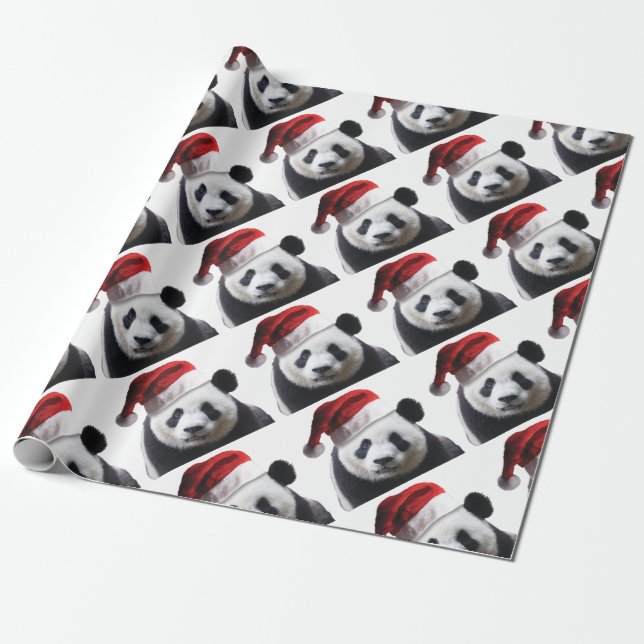 Papier Cadeau Ours de panda Noël (Déroulé)