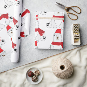 Papier Cadeau Ours de vacances d'hiver