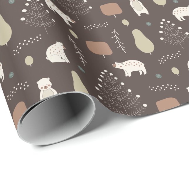 Papier Cadeau Ours des forêts (Coin rond)