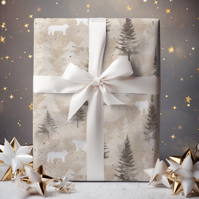 Papier Cadeau Ours d'hiver Brown Russe (Créateur téléchargé)