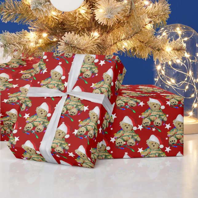 Papier Cadeau Ours En Jeu De Noël (Vacances)