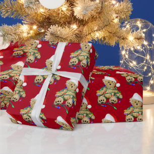 Papier Cadeau Ours En Jouet De Noël En Lumière