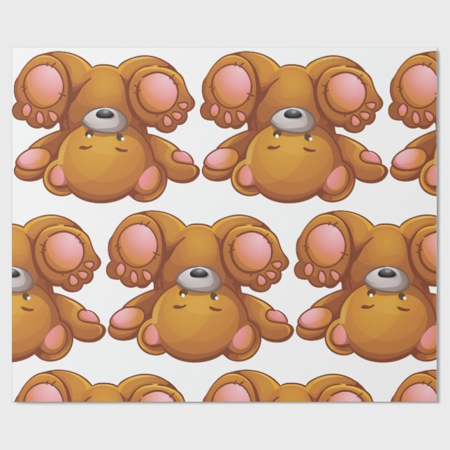 Papier Cadeau Ours en peluche à l'envers (Plat)