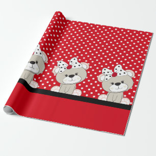 Papier Cadeau ours en peluche mignon