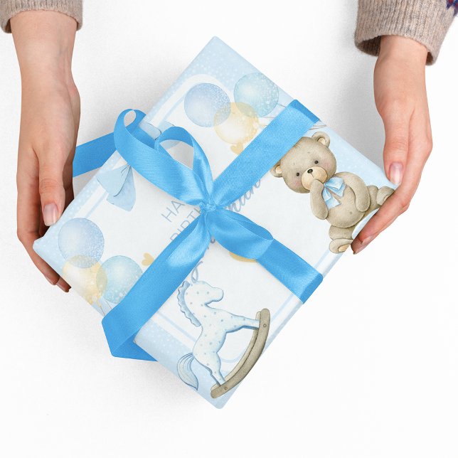 Papier Cadeau Ours En Teddy Et Cheval Rocheux (Créateur téléchargé)